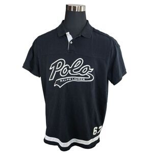 POLO RALPH LAUREN Men's Scriptive Felt Vintage‎ Custom Shirt Black No Size Tag